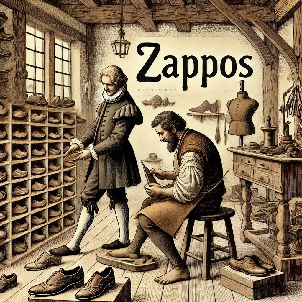 DALL·E 2024-09-29 23.36.05 - An illustration in a 16th-century style showing a cobblers shop with a mentor teaching an apprentice how to make shoes. The shop has subtle modern el